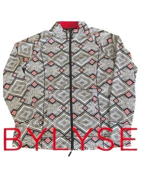 Bylyse White/Black/Red Geometric Lightweight Jacket (L)